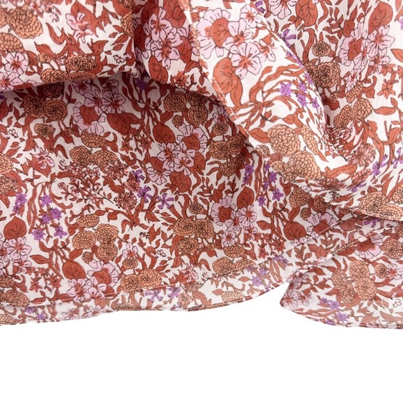 J. CREW Ruffle Ditzy Floral Chiffon Long Sleeve Blouse in Fete Floral NWT Small - Picture 6 of 14